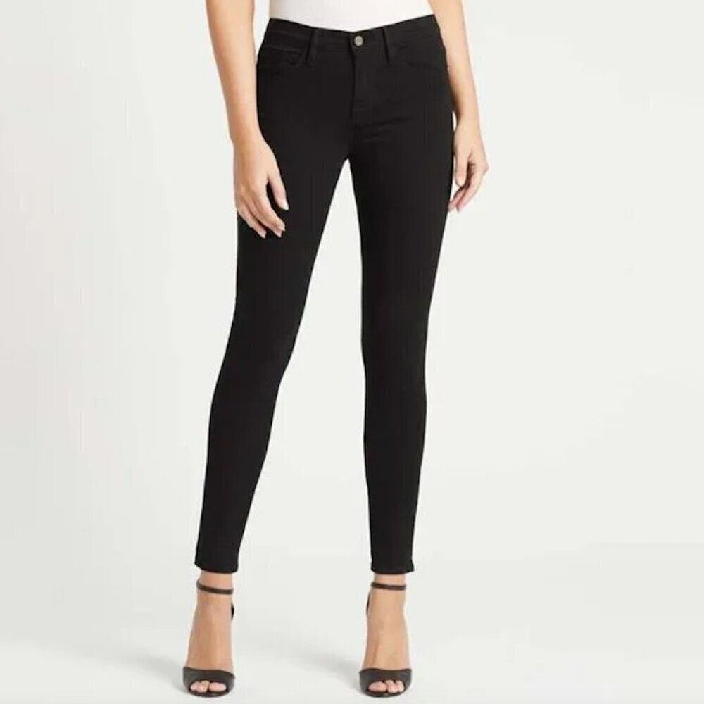 Frame Le Skinny De Jeanne Black Slim Fit Jeans Sz 28